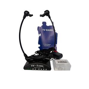 TV Ears Analog Wireless Headset System w/ Replacement Ear Pad Inserts